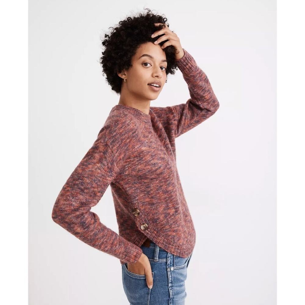 Madewell Space-Dyed Birchmont Side-Button Pullover Sweater sz S small